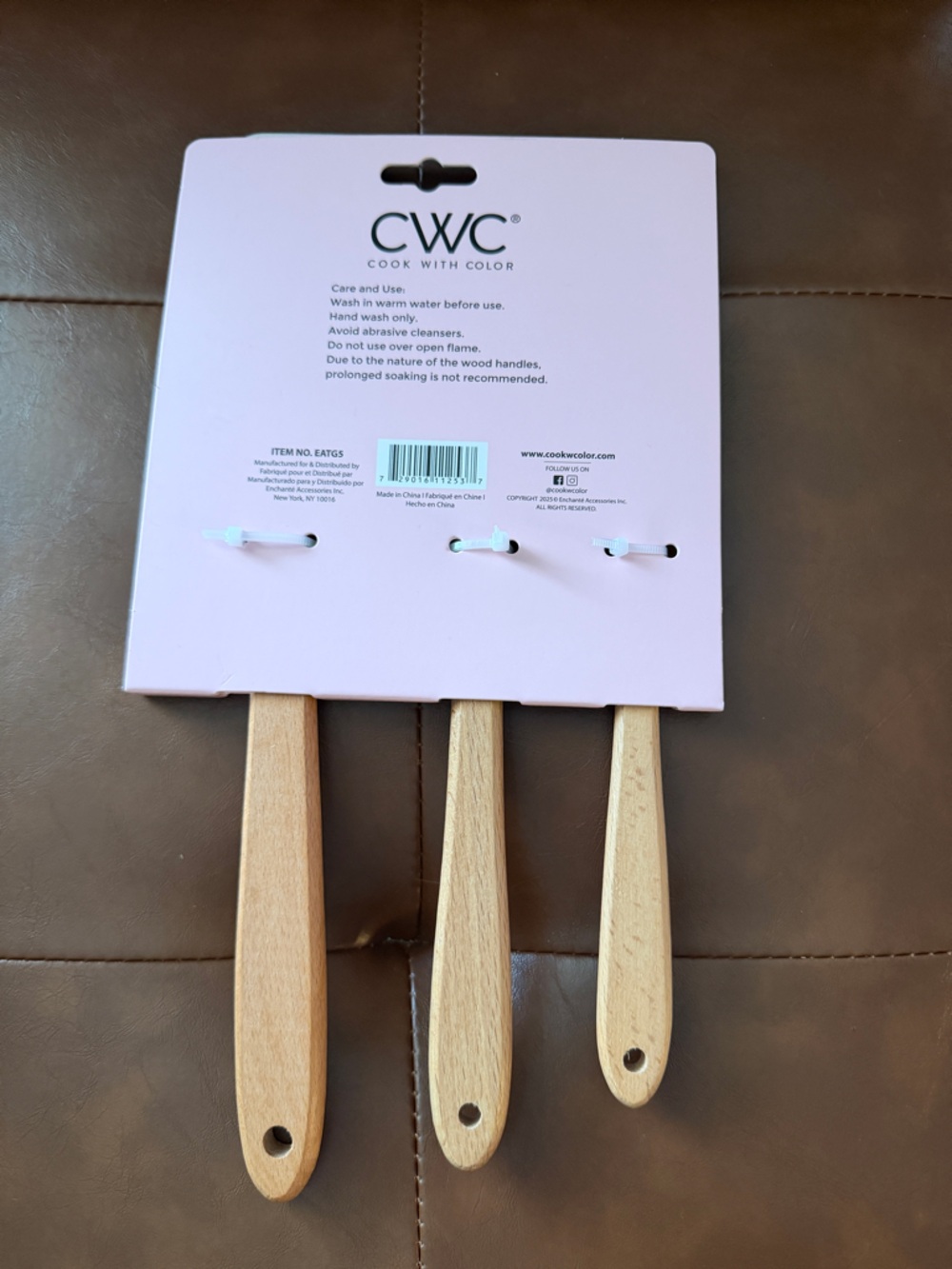 CWC 3-Piece Floral Silicone Spatula Set in Pink and Mint - Picture 2 of 3